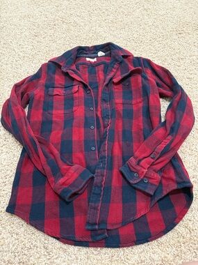 Stetson Navy and Red Plaid Flannel Shirt
